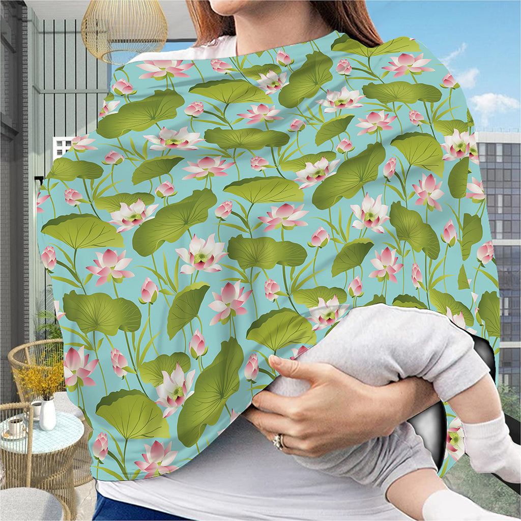 Pink Lotus Pattern Print Baby Seat Cover