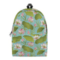 Pink Lotus Pattern Print School Backpack