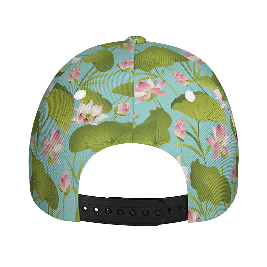 Pink Lotus Pattern Print Baseball Cap