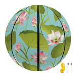 Pink Lotus Pattern Print Basketball