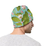 Pink Lotus Pattern Print Beanie