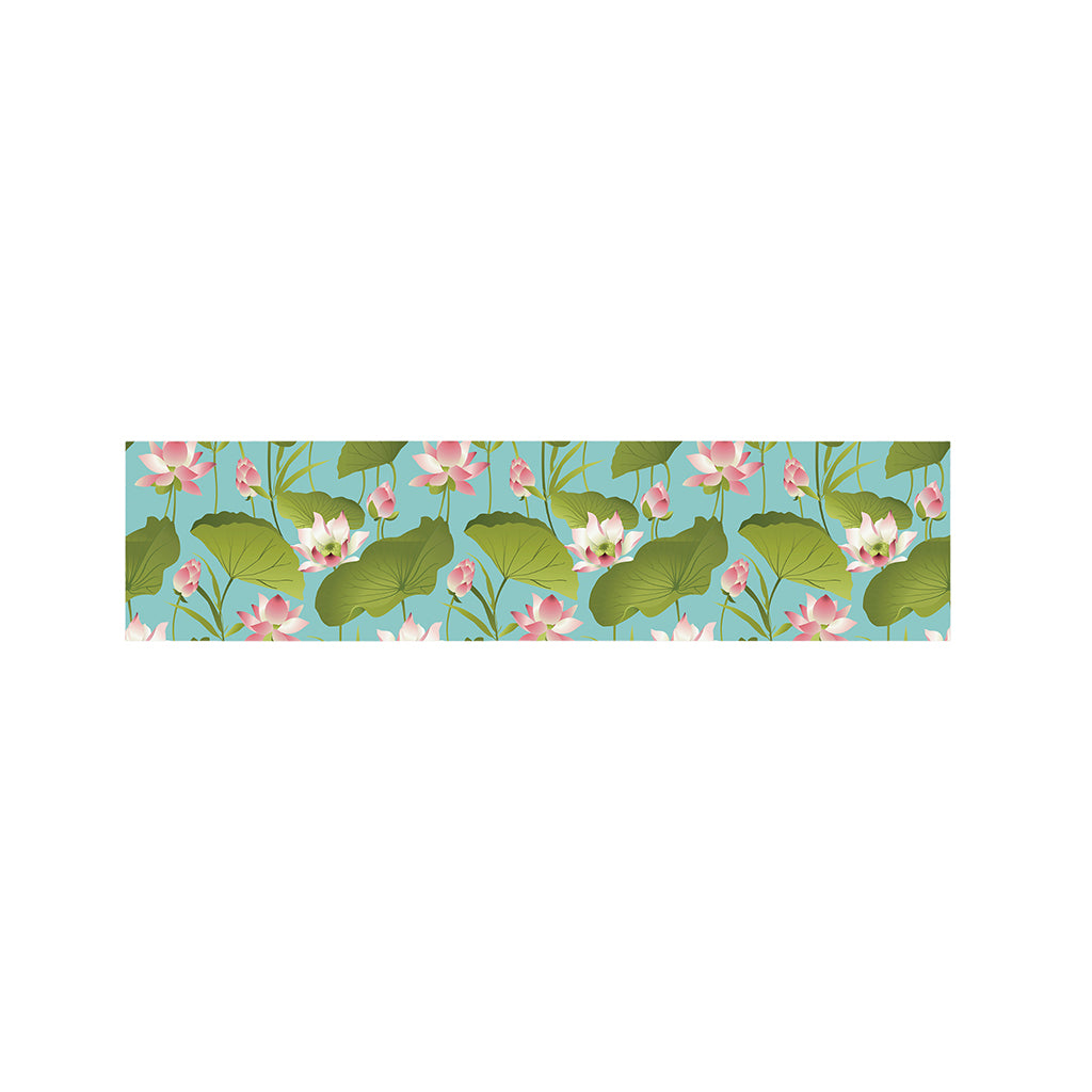 Pink Lotus Pattern Print Bed Runner