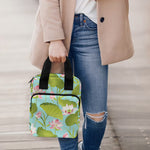 Pink Lotus Pattern Print Bible Tote Bag