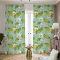 Pink Lotus Pattern Print Dimout Pencil Pleat Curtains