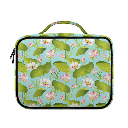 Pink Lotus Pattern Print Briefcase Bible Bag