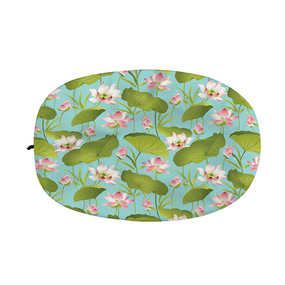 Pink Lotus Pattern Print Car Side Mirror Covers