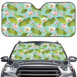 Pink Lotus Pattern Print Car Windshield Sun Shade