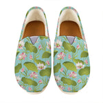 Pink Lotus Pattern Print Casual Shoes
