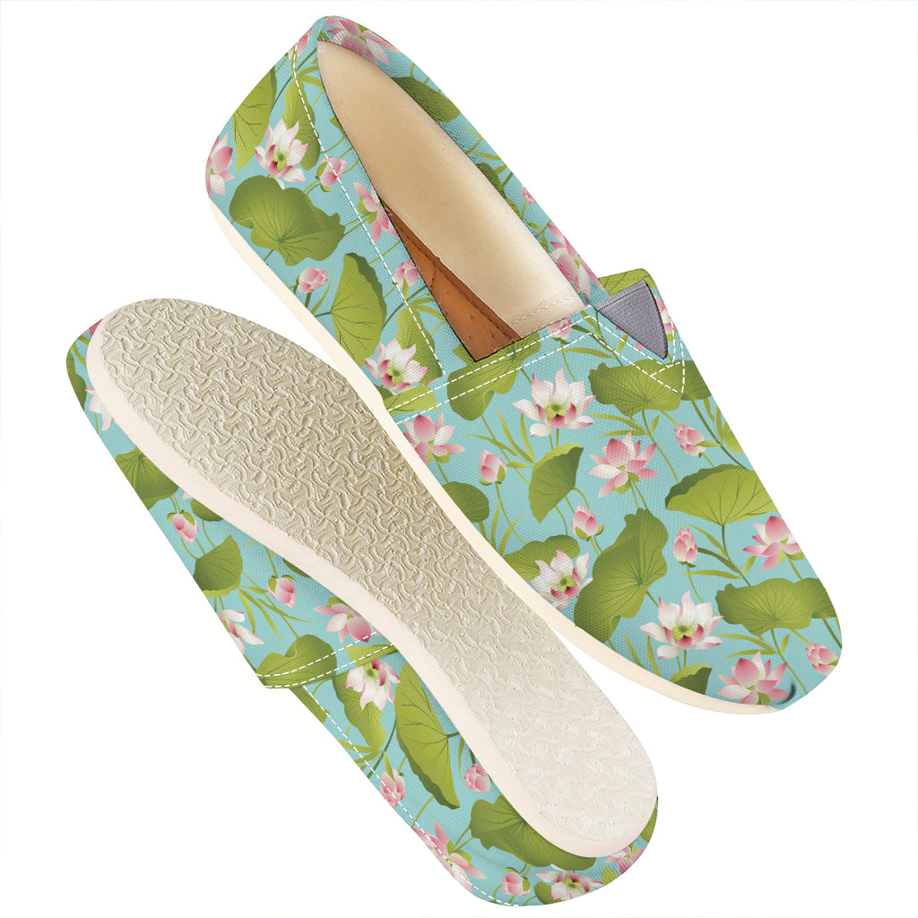 Pink Lotus Pattern Print Casual Shoes