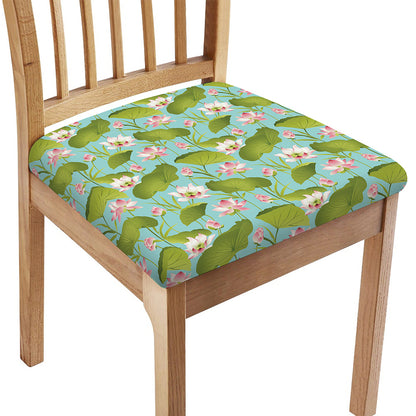 Pink Lotus Pattern Print Chair Cushion Cover