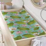 Pink Lotus Pattern Print Changing Pad Cover