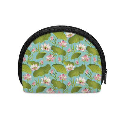 Pink Lotus Pattern Print Coin Purse