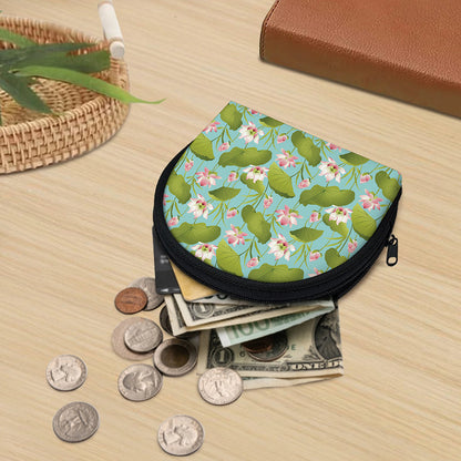 Pink Lotus Pattern Print Coin Purse