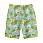 Pink Lotus Pattern Print Cotton Shorts