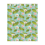 Pink Lotus Pattern Print Curtain