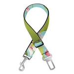 Pink Lotus Pattern Print Dog Seat Belt