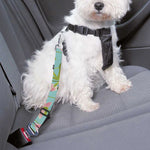 Pink Lotus Pattern Print Dog Seat Belt