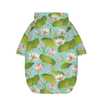 Pink Lotus Pattern Print Dog Zip Up Hoodie