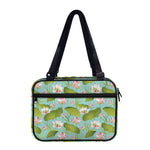 Pink Lotus Pattern Print Double Strap Bible Bag
