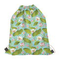 Pink Lotus Pattern Print Drawstring Bag