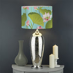 Pink Lotus Pattern Print Drum Lamp Shade