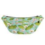 Pink Lotus Pattern Print Fanny Pack