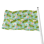 Pink Lotus Pattern Print Flag