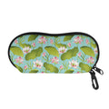 Pink Lotus Pattern Print Glasses Case