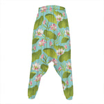 Pink Lotus Pattern Print Hammer Pants