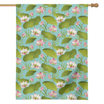 Pink Lotus Pattern Print House Flag