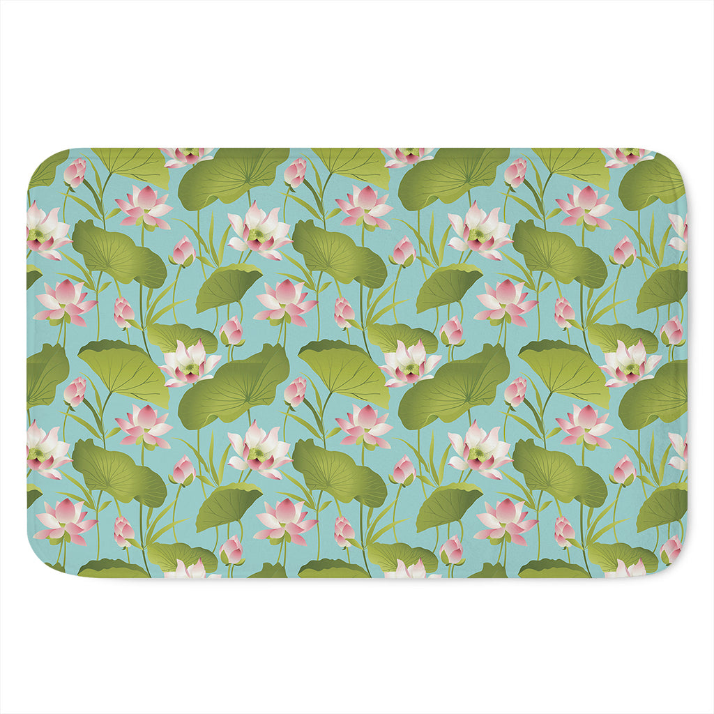 Pink Lotus Pattern Print Indoor Door Mat