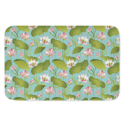 Pink Lotus Pattern Print Indoor Door Mat