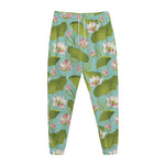 Pink Lotus Pattern Print Jogger Pants