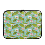 Pink Lotus Pattern Print Laptop Sleeve