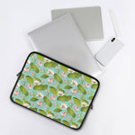 Pink Lotus Pattern Print Laptop Sleeve