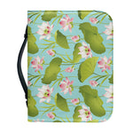 Pink Lotus Pattern Print Leather Bible Cover