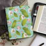 Pink Lotus Pattern Print Leather Bible Cover