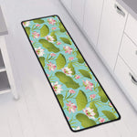 Pink Lotus Pattern Print Long Kitchen Mat