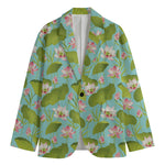 Pink Lotus Pattern Print Men's Blazer