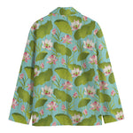 Pink Lotus Pattern Print Men's Blazer