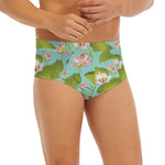 Pink Lotus Pattern Print Men's Briefs
