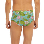 Pink Lotus Pattern Print Men's Briefs