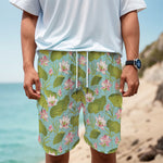 Pink Lotus Pattern Print Men's Cargo Shorts