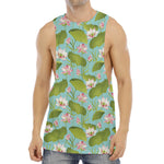 Pink Lotus Pattern Print Men's Muscle Tank Top