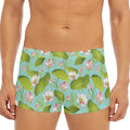Pink Lotus Pattern Print Men's Short Boxer Briefs