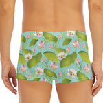 Pink Lotus Pattern Print Men's Short Boxer Briefs