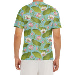 Pink Lotus Pattern Print Men's Short Sleeve Rash Guard