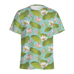 Pink Lotus Pattern Print Men's Sports T-Shirt