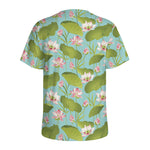 Pink Lotus Pattern Print Men's Sports T-Shirt