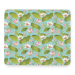 Pink Lotus Pattern Print Mouse Pad